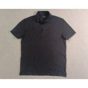 VINCE Polo Shirt Short Sleeve Men's Small Black Made In Peru 100% Cotton Preppy